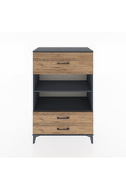 Hyperion Dolap 2 Raflı 3 Çekmeceli 88x44x134 Antrasit-Çam