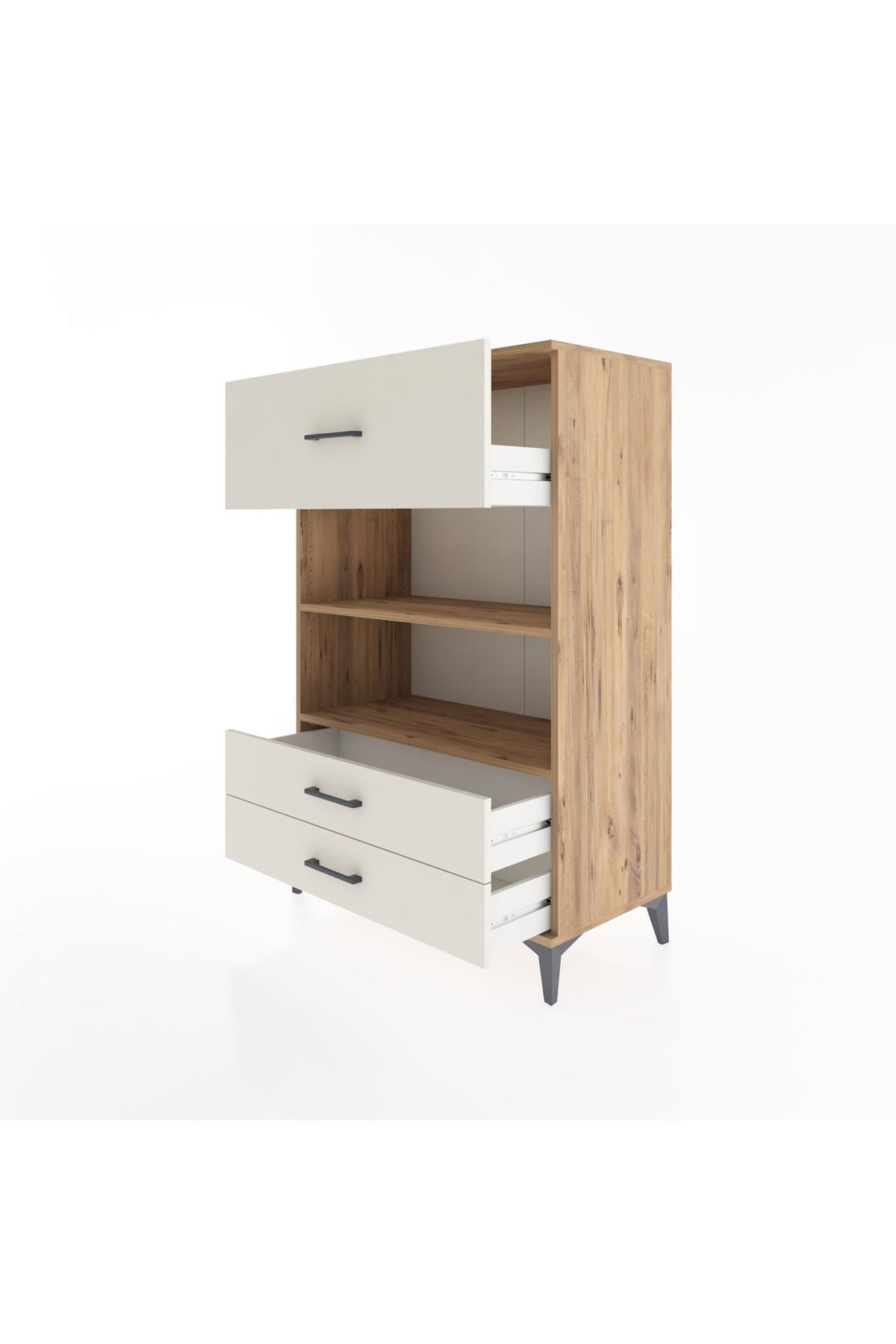 Hyperion Dolap 2 Raflı 3 Çekmeceli 88x44x134 Çam-Aytaşı