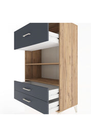 Hyperion Dolap 2 Raflı 3 Çekmeceli 88x44x134 Çam-Antrasit