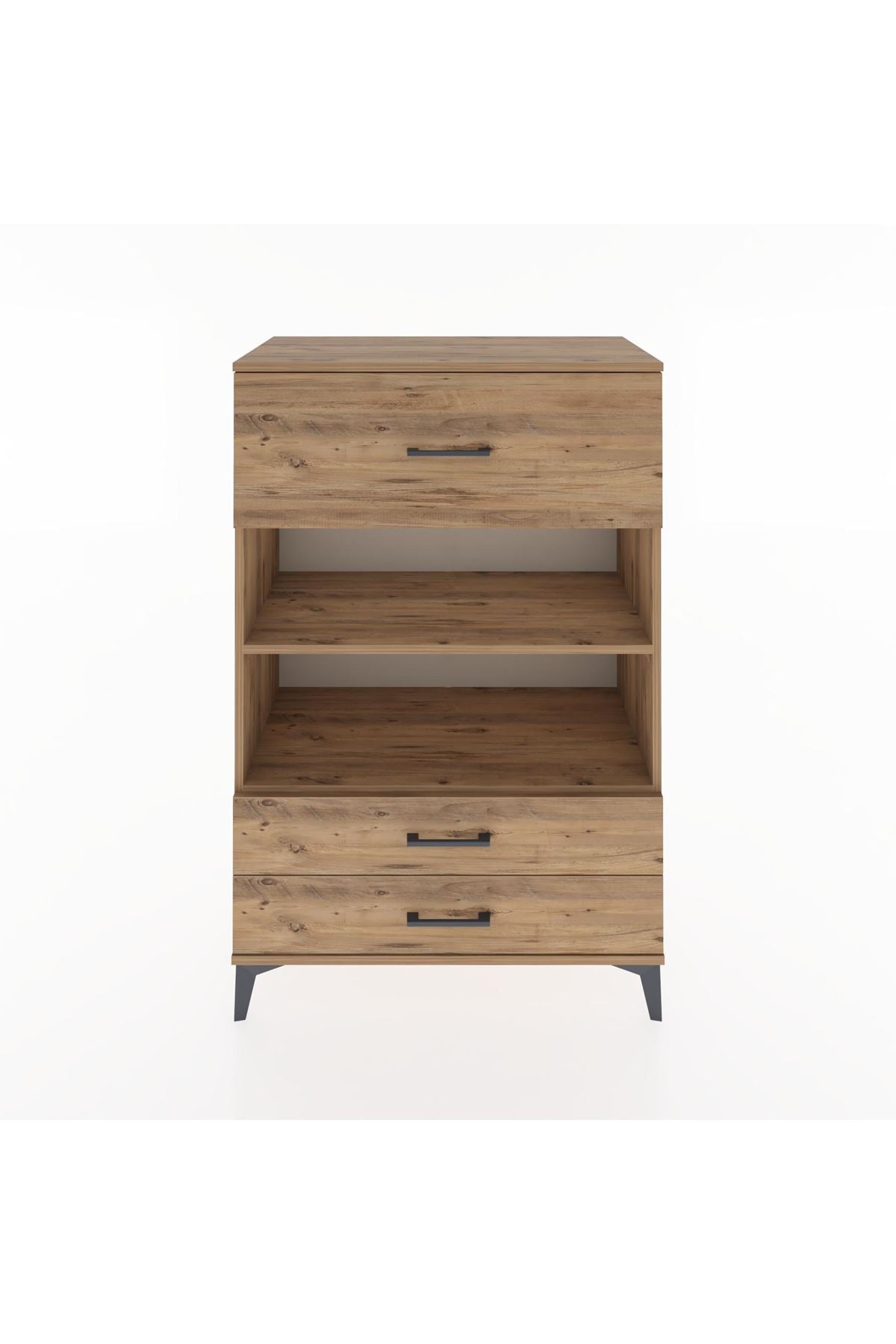 Hyperion Dolap 2 Raflı 3 Çekmeceli 88x44x134 Çam-Çam