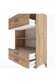 Hyperion Dolap 2 Raflı 3 Çekmeceli 88x44x134 Çam-Çam