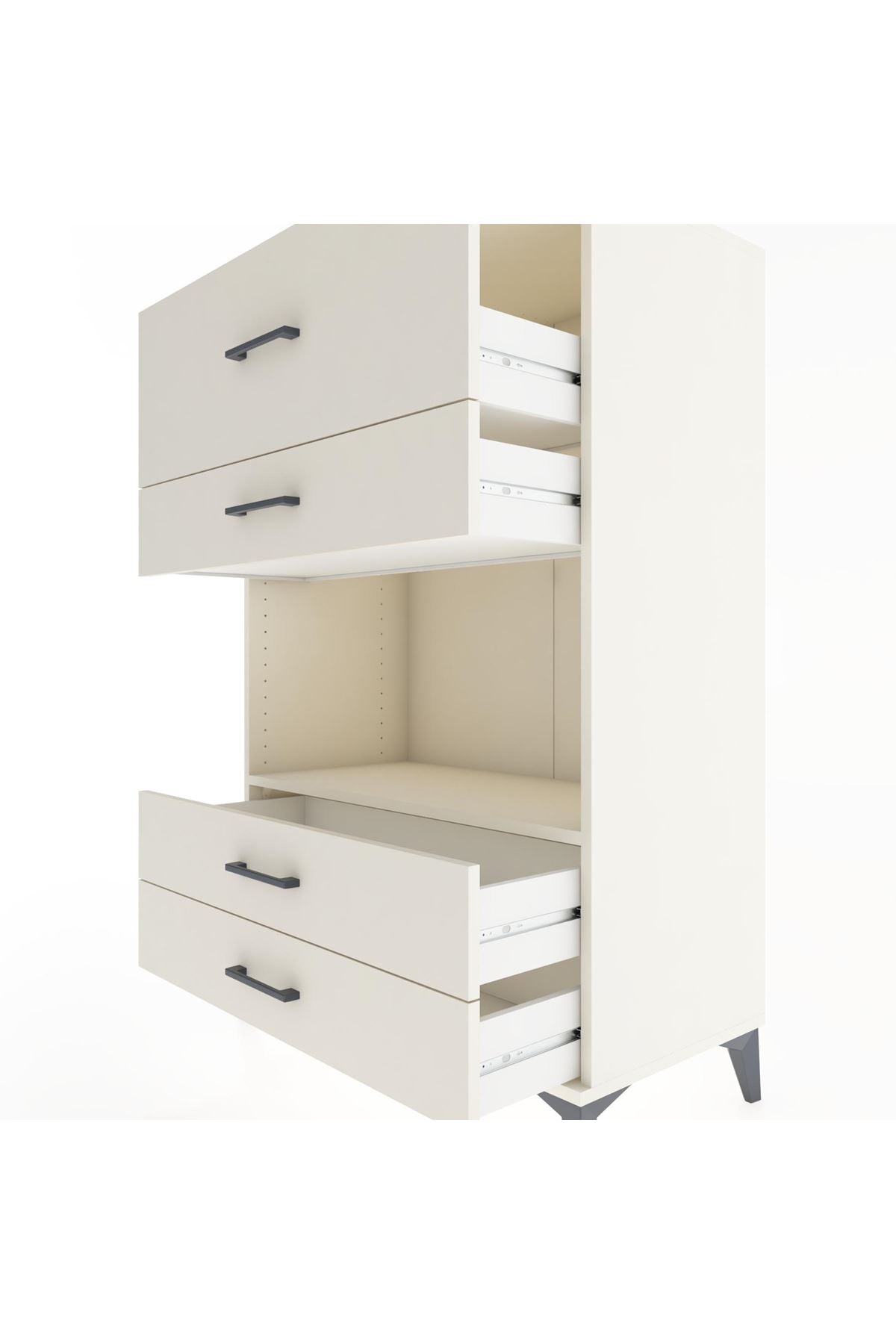 Hyperion Dolap Tek Raflı 4 Çekmeceli 88x44x134 - S51M050V1B