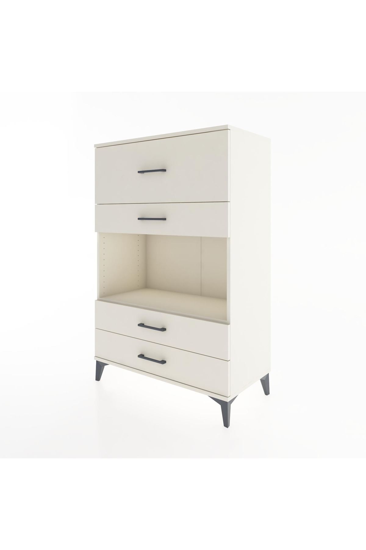 Hyperion Dolap Tek Raflı 4 Çekmeceli 88x44x134 - S51M050V1B