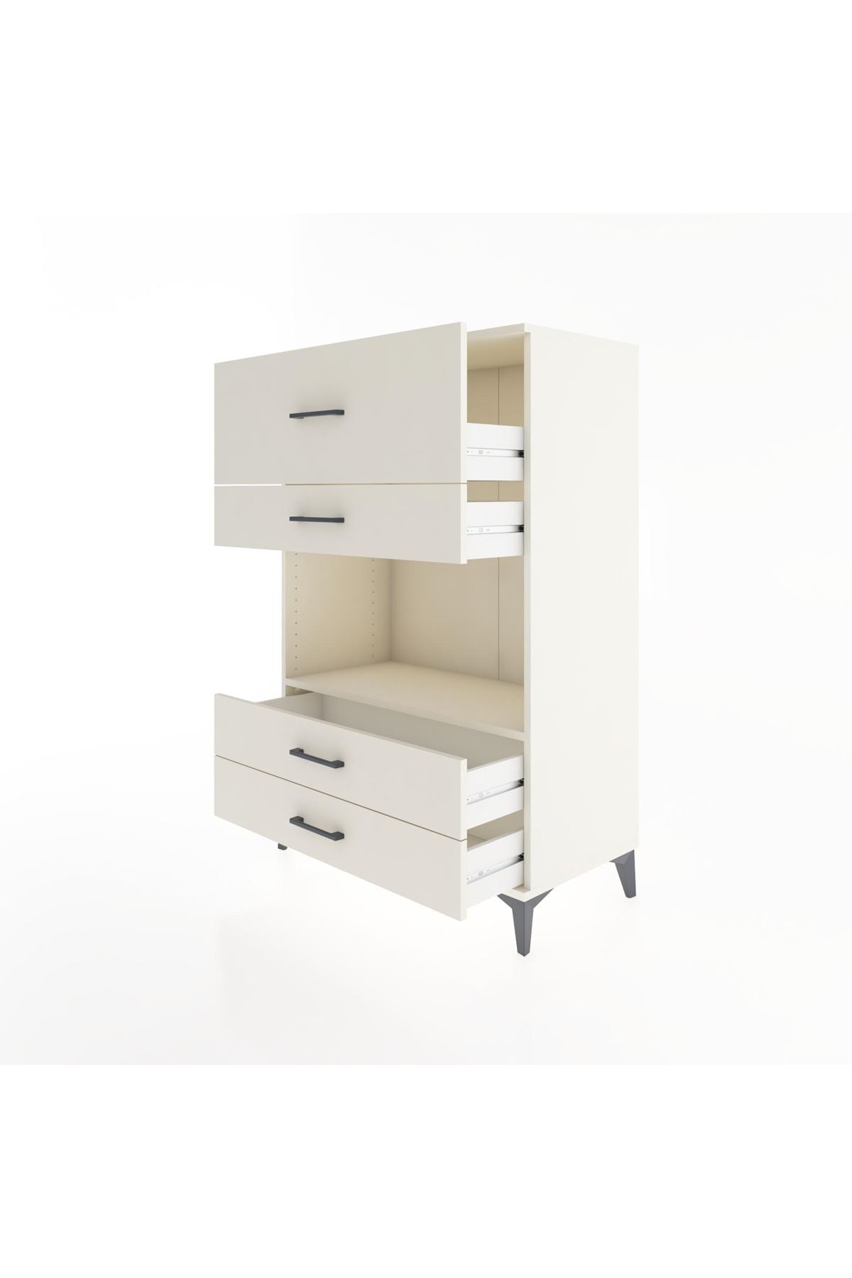Hyperion Dolap Tek Raflı 4 Çekmeceli 88x44x134 - S51M050V1B