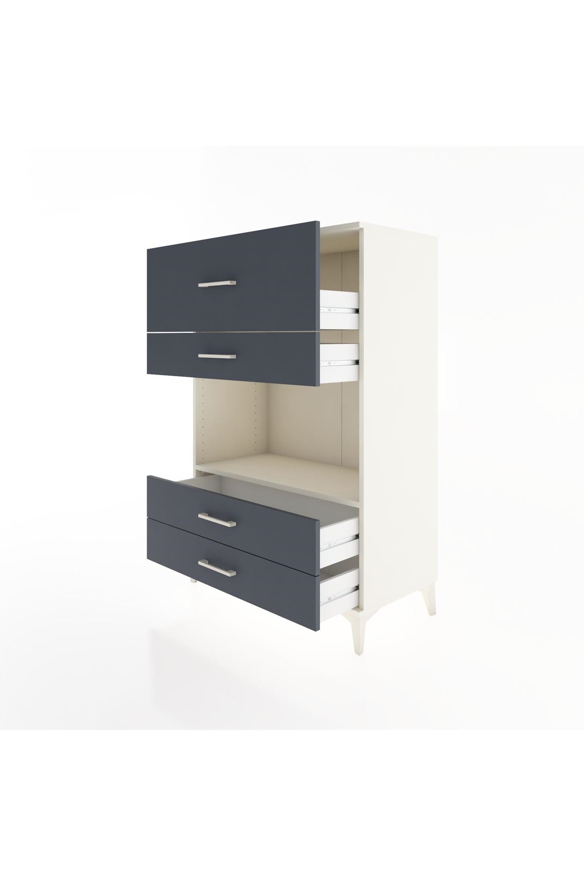 Hyperion Dolap Tek Raflı 4 Çekmeceli 88x44x134 - S51M050V2B