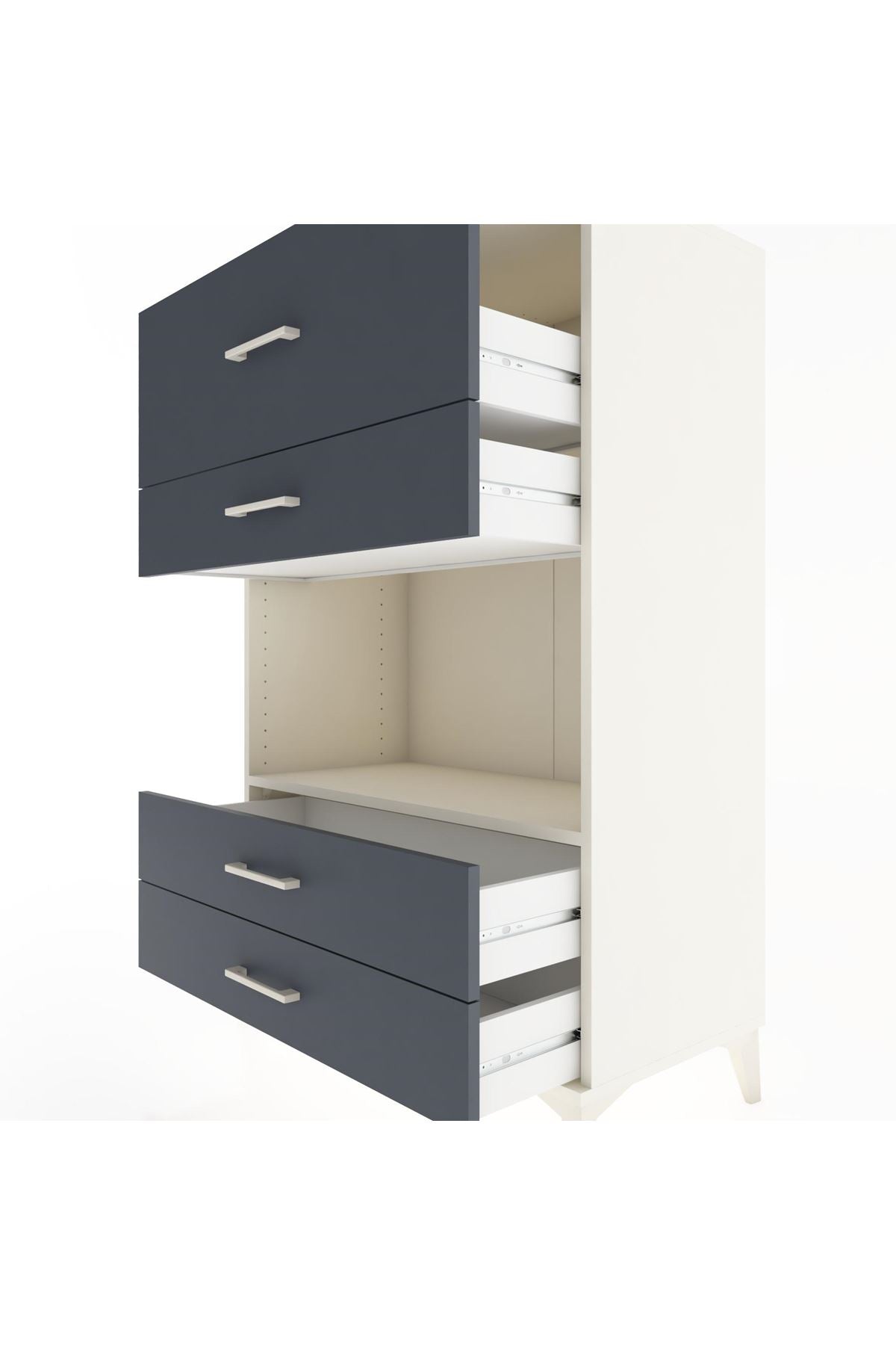 Hyperion Dolap Tek Raflı 4 Çekmeceli 88x44x134 - S51M050V2B