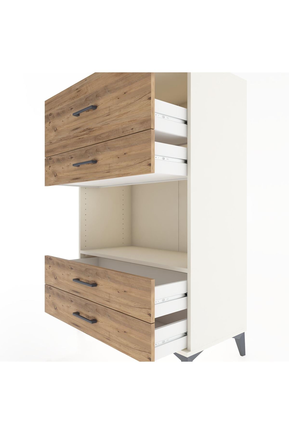 Hyperion Dolap Tek Raflı 4 Çekmeceli 88x44x134 - S51M050V3B