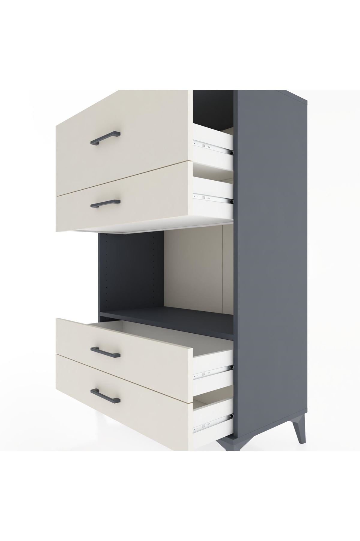Hyperion Dolap Tek Raflı 4 Çekmeceli 88x44x134 - S51M050V4B