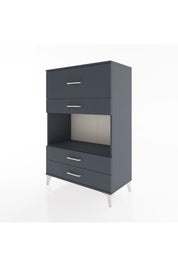 Hyperion Dolap Tek Raflı 4 Çekmeceli 88x44x134 Antrasit-Antrasit