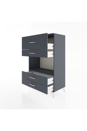 Hyperion Dolap Tek Raflı 4 Çekmeceli 88x44x134 Antrasit-Antrasit