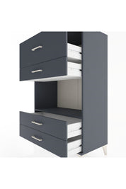 Hyperion Dolap Tek Raflı 4 Çekmeceli 88x44x134 Antrasit-Antrasit