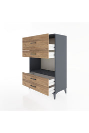 Hyperion Dolap Tek Raflı 4 Çekmeceli 88x44x134 - S51M050V6B