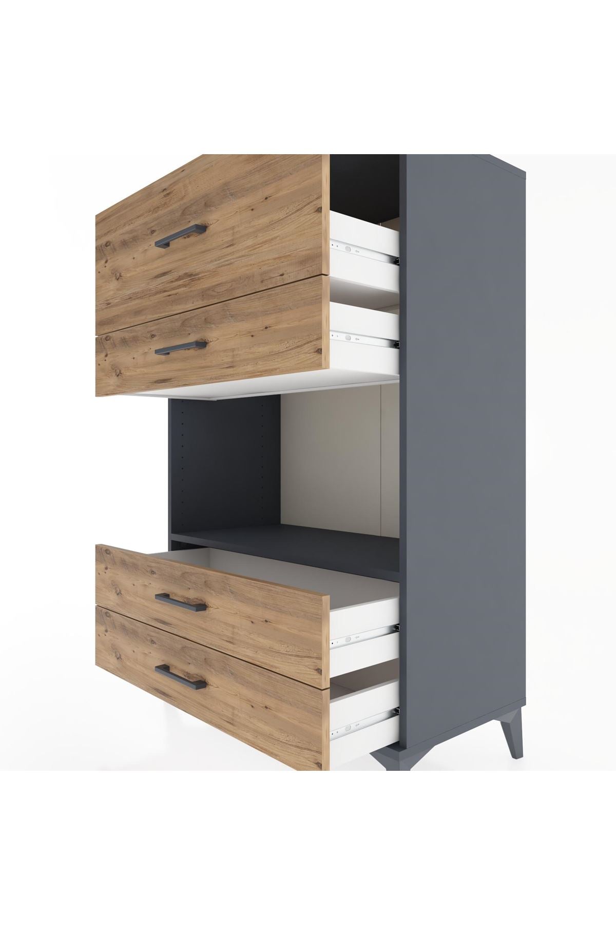 Hyperion Dolap Tek Raflı 4 Çekmeceli 88x44x134 - S51M050V6B
