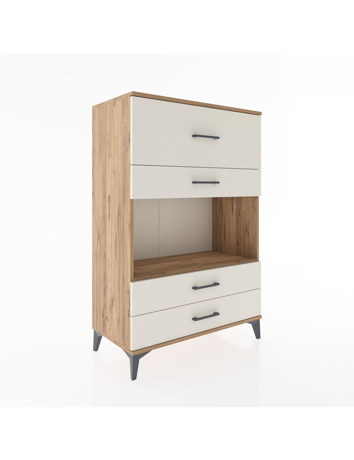 Hyperion Dolap Tek Raflı 4 Çekmeceli 88x44x134 - S51M050V7B