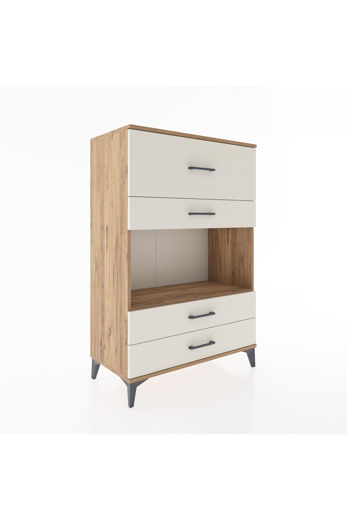 Hyperion Dolap Tek Raflı 4 Çekmeceli 88x44x134 - S51M050V7B