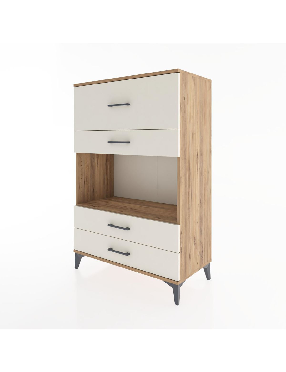Hyperion Dolap Tek Raflı 4 Çekmeceli 88x44x134 - S51M050V7B