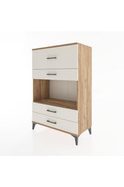 Hyperion Dolap Tek Raflı 4 Çekmeceli 88x44x134 - S51M050V7B