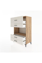 Hyperion Dolap Tek Raflı 4 Çekmeceli 88x44x134 - S51M050V7B