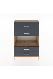 Hyperion Dolap Tek Raflı 4 Çekmeceli 88x44x134 Çam-Antrasit