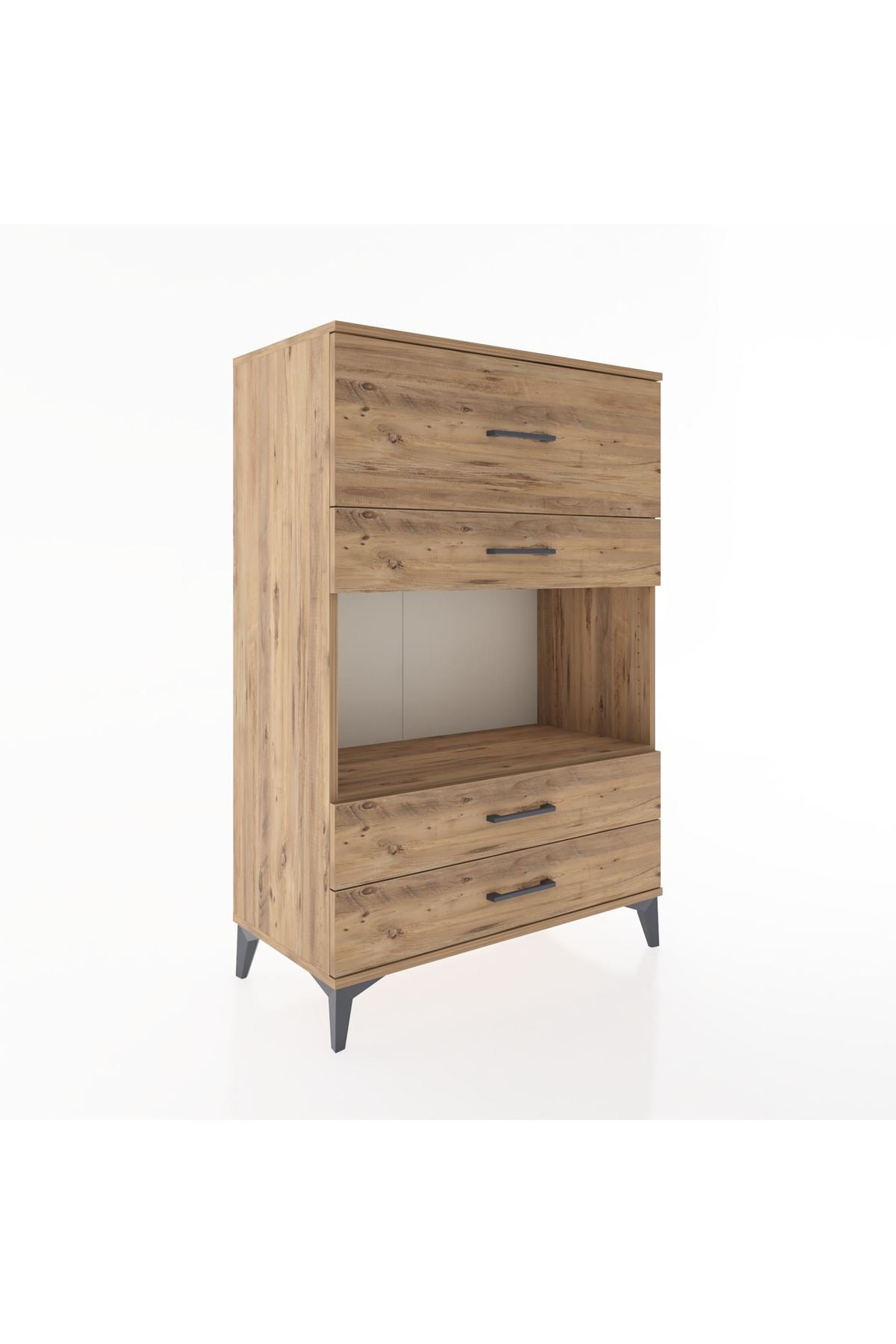 Hyperion Dolap Tek Raflı 4 Çekmeceli 88x44x134 - S51M050V9B