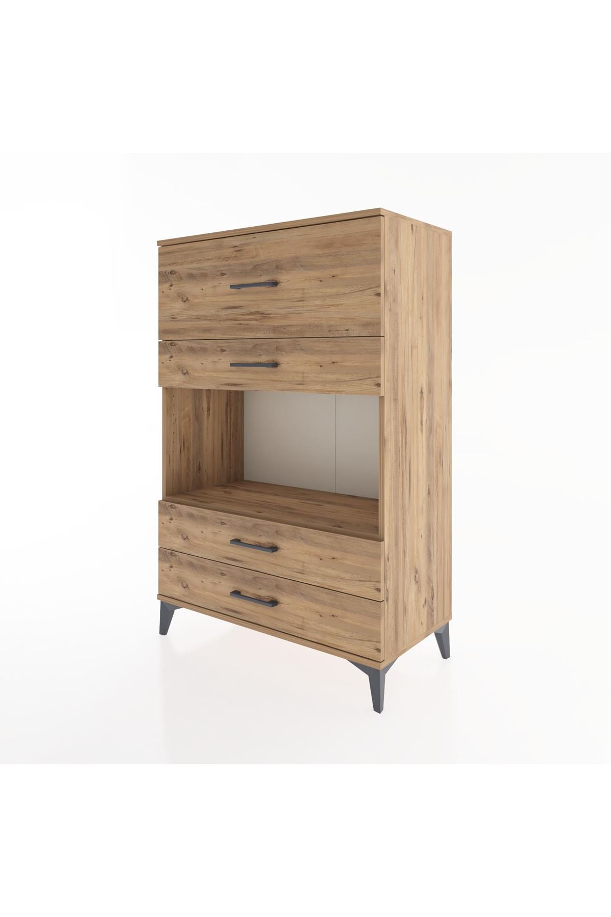 Hyperion Dolap Tek Raflı 4 Çekmeceli 88x44x134 - S51M050V9B