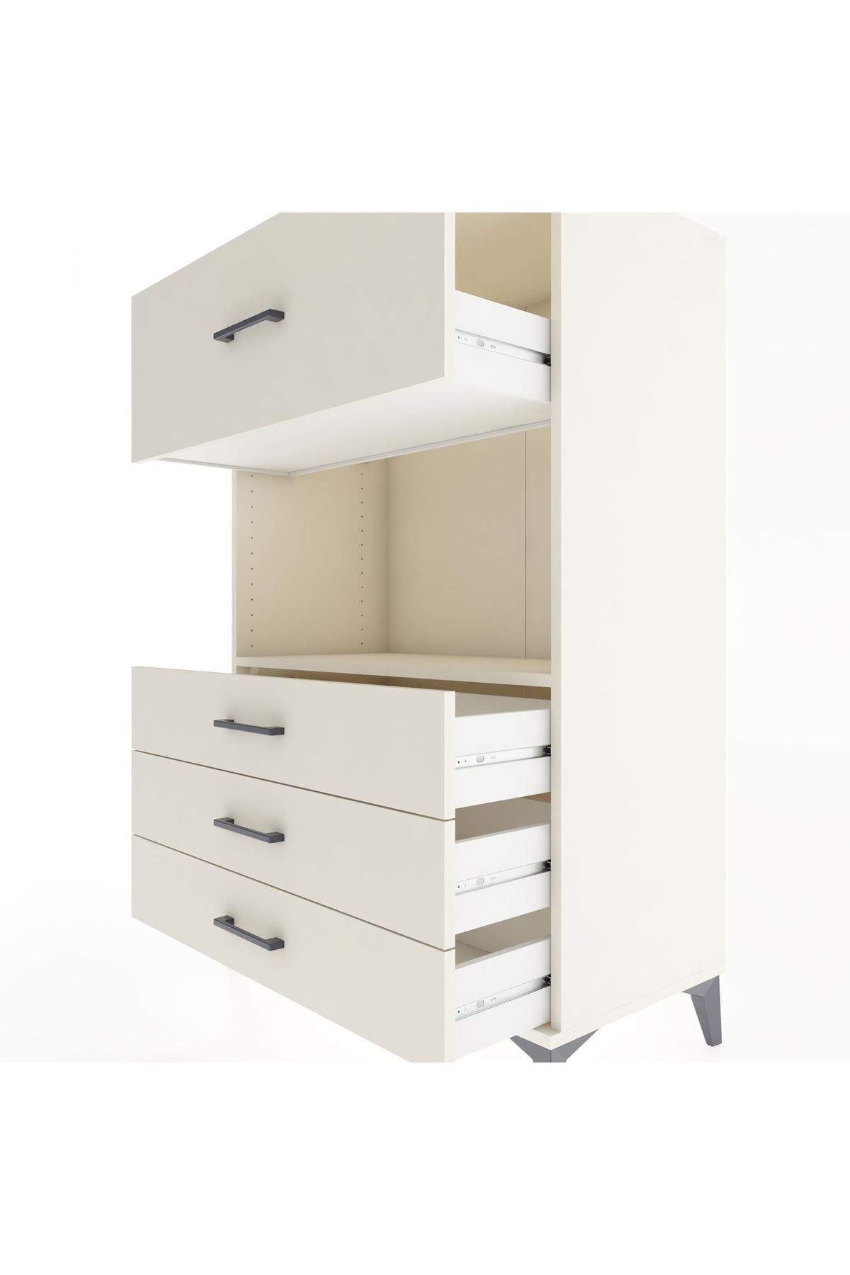 Hyperion Dolap Tek Raflı 4 Çekmeceli 88x44x134 - S51M051V1B