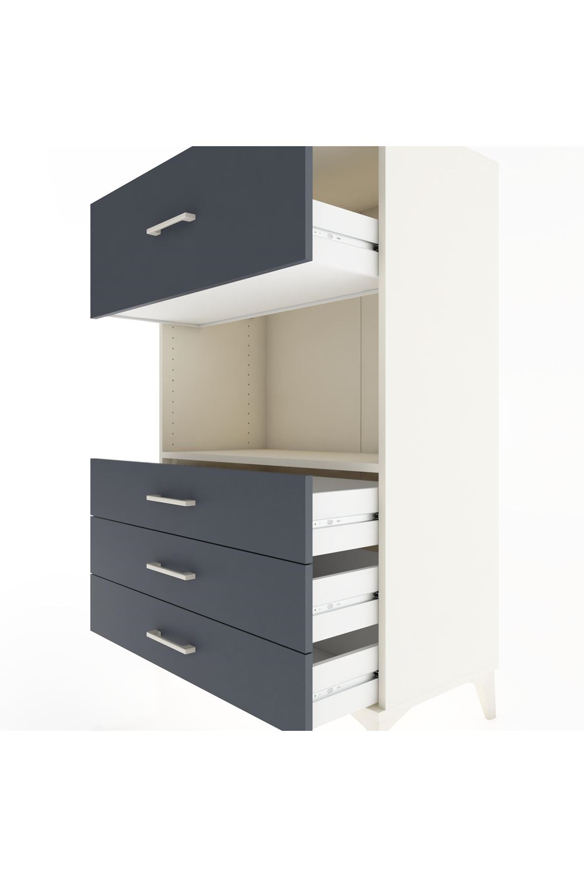 Hyperion Dolap Tek Raflı 4 Çekmeceli 88x44x134 - S51M051V2B