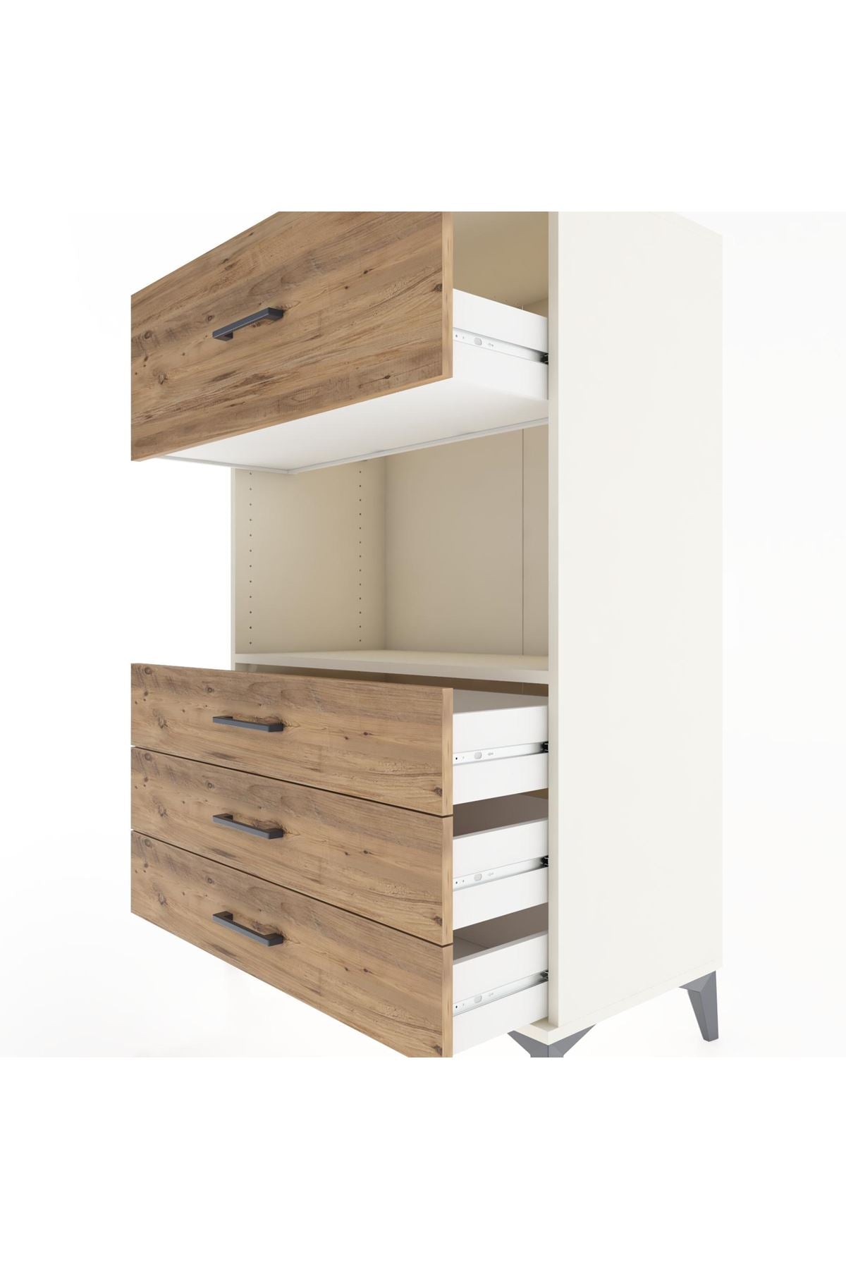 Hyperion Dolap Tek Raflı 4 Çekmeceli 88x44x134 - S51M051V3B
