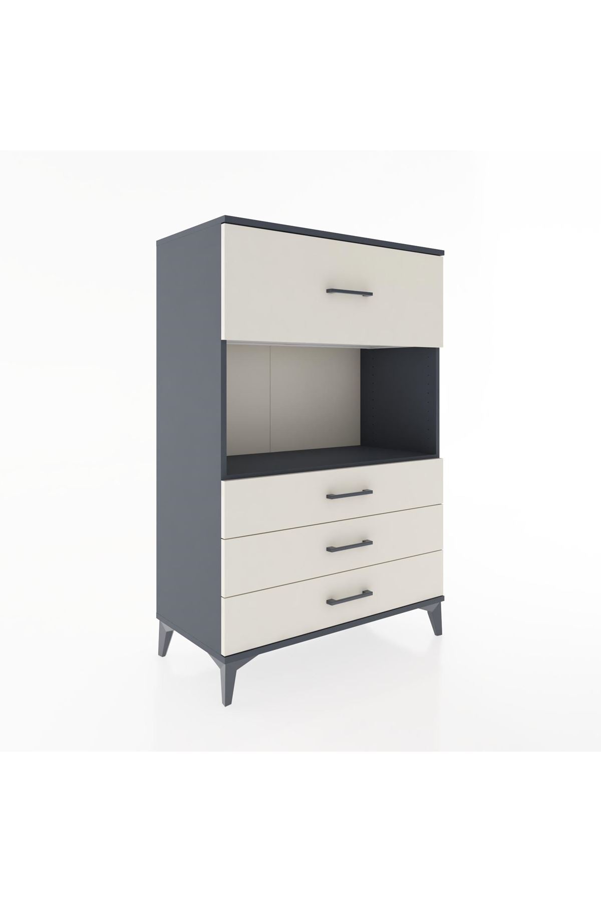 Hyperion Dolap Tek Raflı 4 Çekmeceli 88x44x134 - S51M051V4B