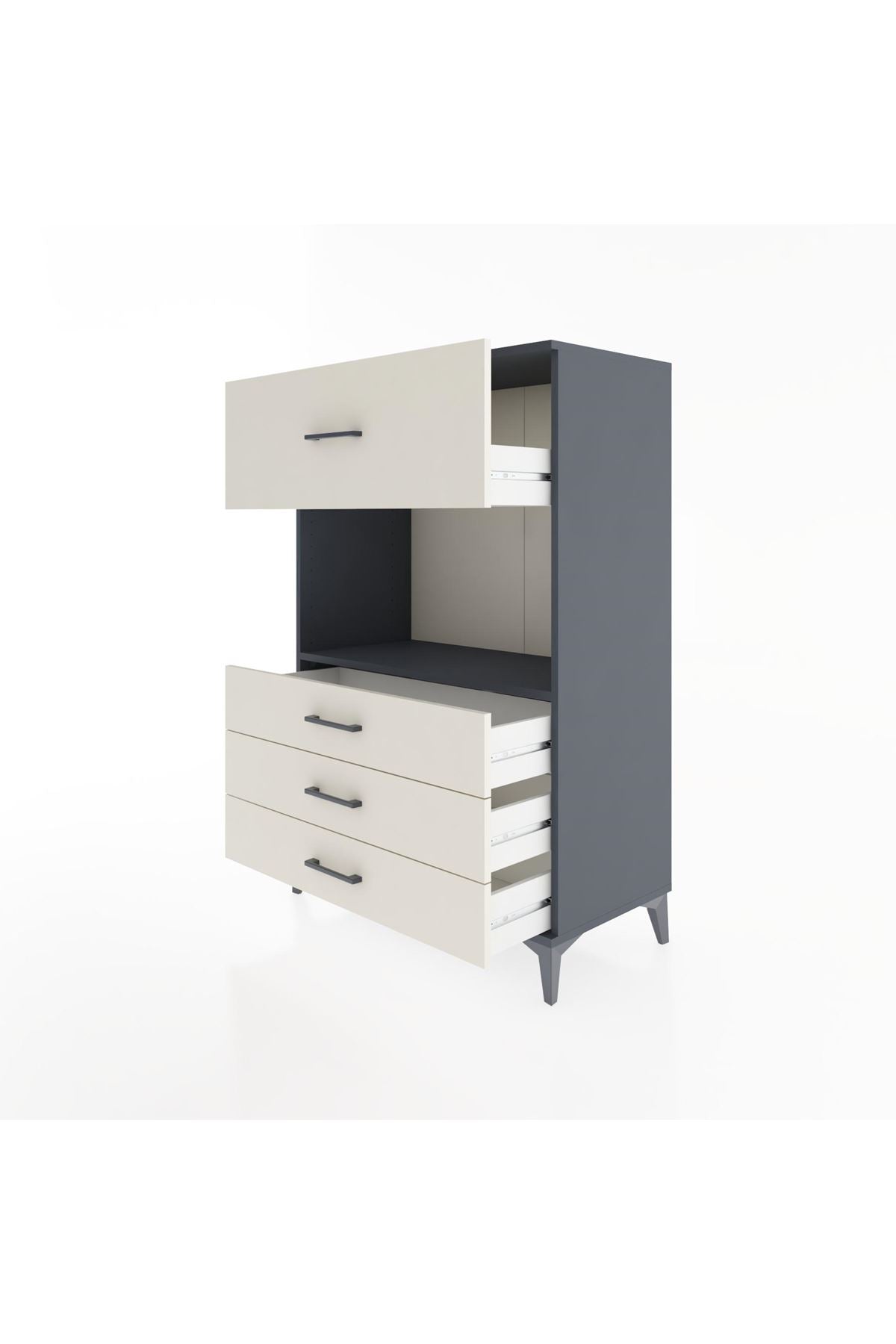 Hyperion Dolap Tek Raflı 4 Çekmeceli 88x44x134 - S51M051V4B