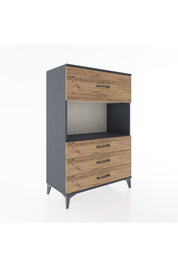 Hyperion Dolap Tek Raflı 4 Çekmeceli 88x44x134 - S51M051V6B