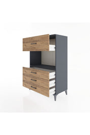 Hyperion Dolap Tek Raflı 4 Çekmeceli 88x44x134 - S51M051V6B