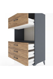 Hyperion Dolap Tek Raflı 4 Çekmeceli 88x44x134 - S51M051V6B