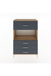 Hyperion Dolap Tek Raflı 4 Çekmeceli 88x44x134 Çam-Antrasit