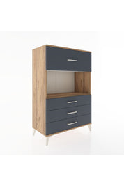 Hyperion Dolap Tek Raflı 4 Çekmeceli 88x44x134 Çam-Antrasit