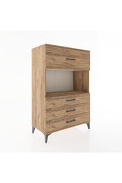 Hyperion Dolap Tek Raflı 4 Çekmeceli 88x44x134 - S51M051V9B