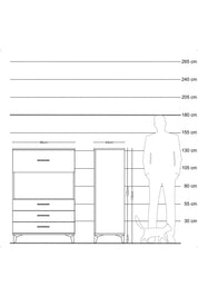 Hyperion Dolap Tek Raflı 4 Çekmeceli 88x44x134 - S51M051V9B