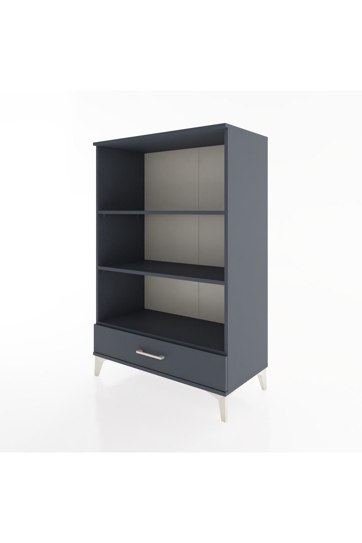 Hyperion Dolap 3 Raflı Tek Çekmeceli 88x44x134 Antrasit-Antrasit
