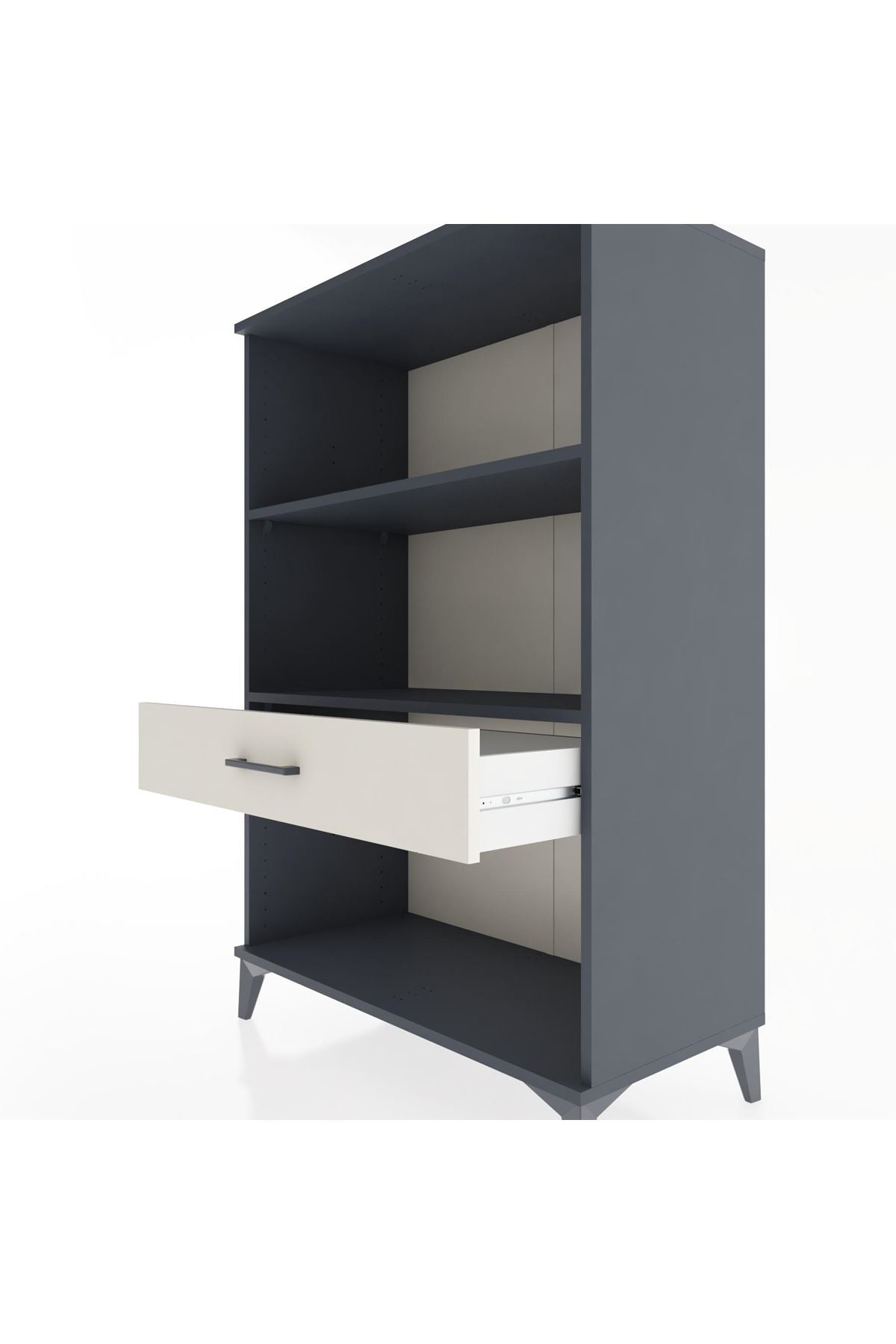 Hyperion Dolap 2 Raflı Tek Çekmeceli 88x44x134 Antrasit-Aytaşı