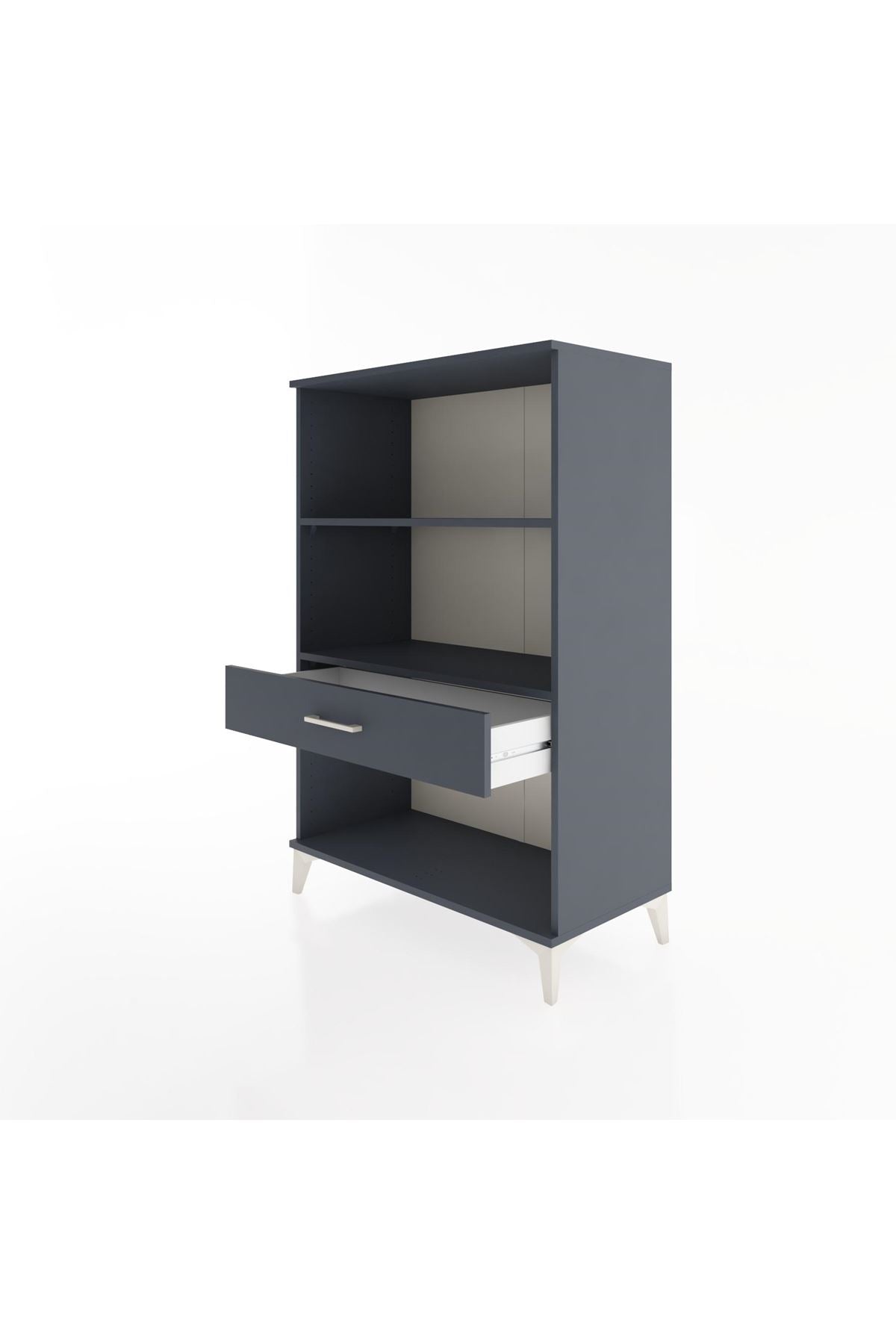 Hyperion Dolap 2 Raflı Tek Çekmeceli 88x44x134 Antrasit-Antrasit