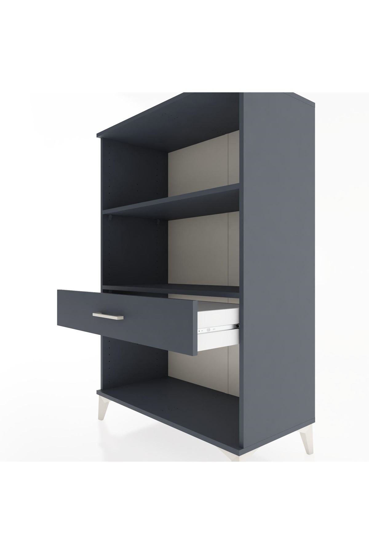 Hyperion Dolap 2 Raflı Tek Çekmeceli 88x44x134 Antrasit-Antrasit