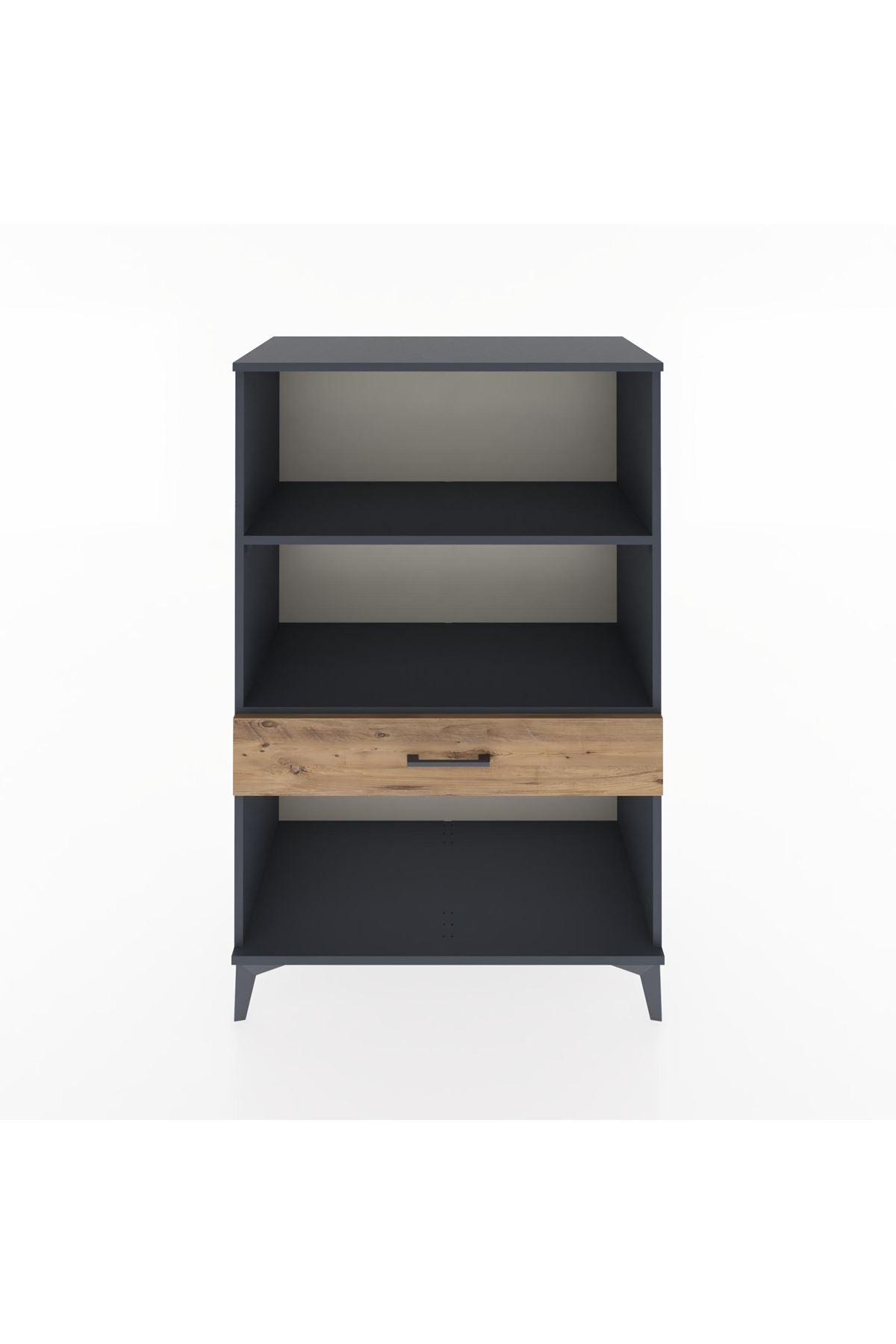 Hyperion Dolap 2 Raflı Tek Çekmeceli 88x44x134 Antrasit-Çam