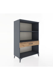 Hyperion Dolap 2 Raflı Tek Çekmeceli 88x44x134 Antrasit-Çam