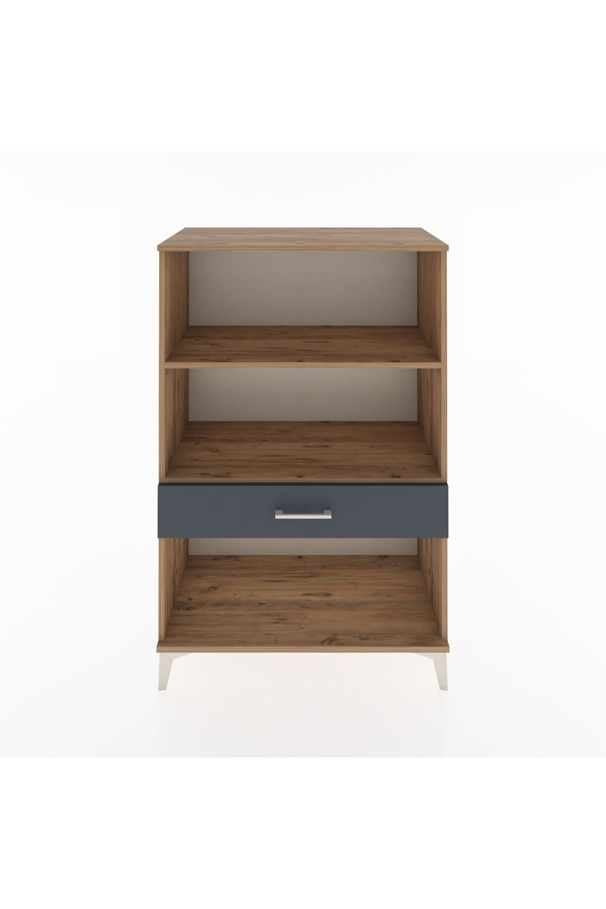 Hyperion Dolap 2 Raflı Tek Çekmeceli 88x44x134 Çam-Antrasit