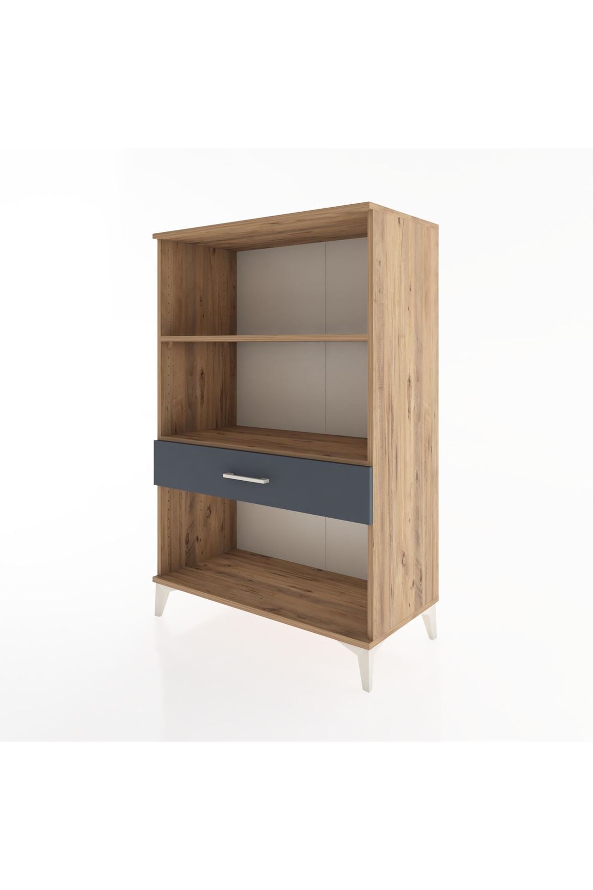 Hyperion Dolap 2 Raflı Tek Çekmeceli 88x44x134 Çam-Antrasit