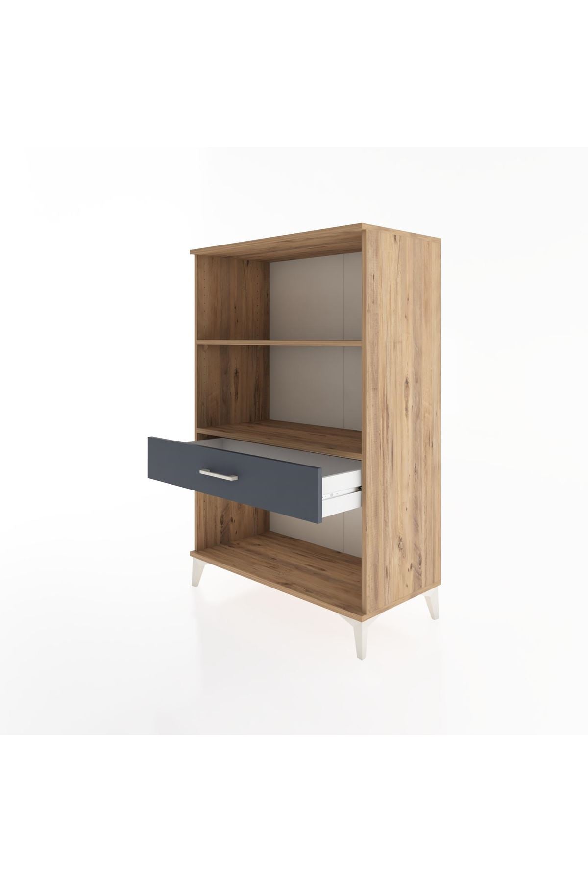 Hyperion Dolap 2 Raflı Tek Çekmeceli 88x44x134 Çam-Antrasit