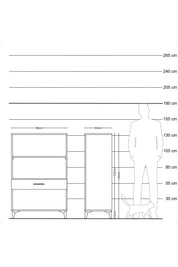 Hyperion Dolap 2 Raflı Tek Çekmeceli 88x44x134 Çam-Çam