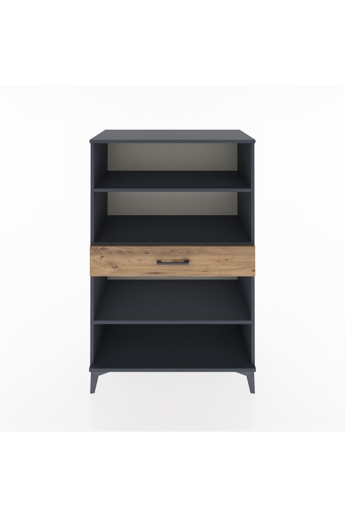 Hyperion Dolap 3 Raflı Tek Çekmeceli 88x44x134 Antrasit-Çam