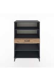 Hyperion Dolap 3 Raflı Tek Çekmeceli 88x44x134 Antrasit-Çam