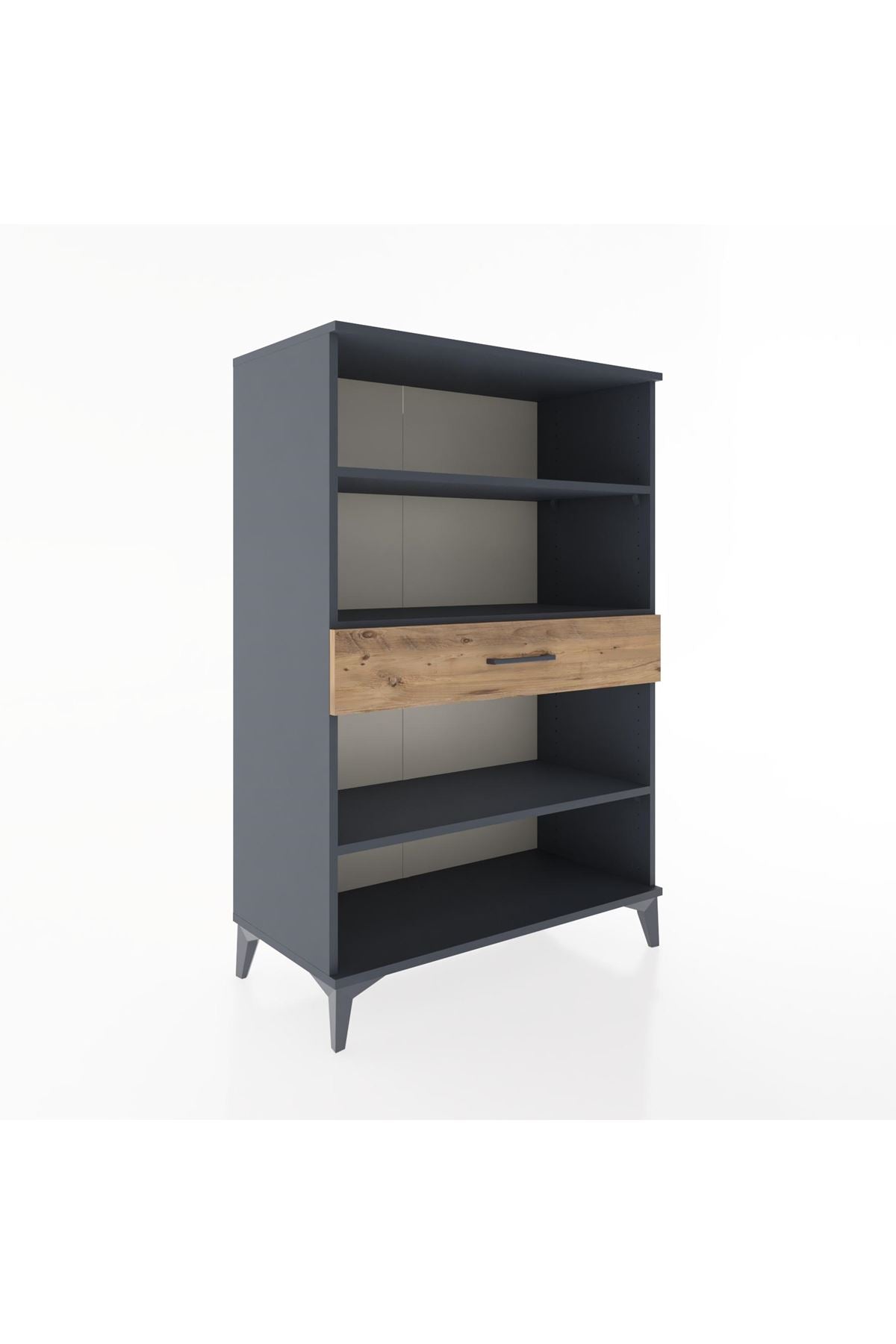 Hyperion Dolap 3 Raflı Tek Çekmeceli 88x44x134 Antrasit-Çam
